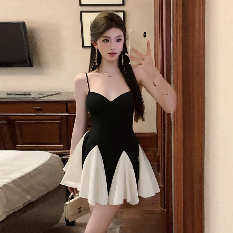 Kvinnors Klänning Cami-Stil V-Hals Smal Fit Polyester-3