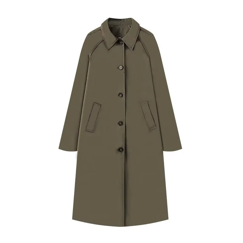 Dam Trench Coat Modern Design Hållbar Väv med Fickor 9