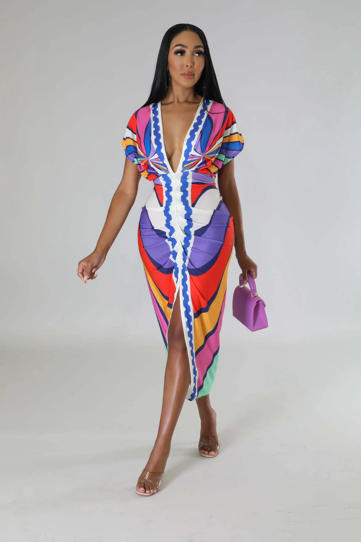 Fina Dam Klänningar Midi Bodycon Blommig Design Hållbart Material 5