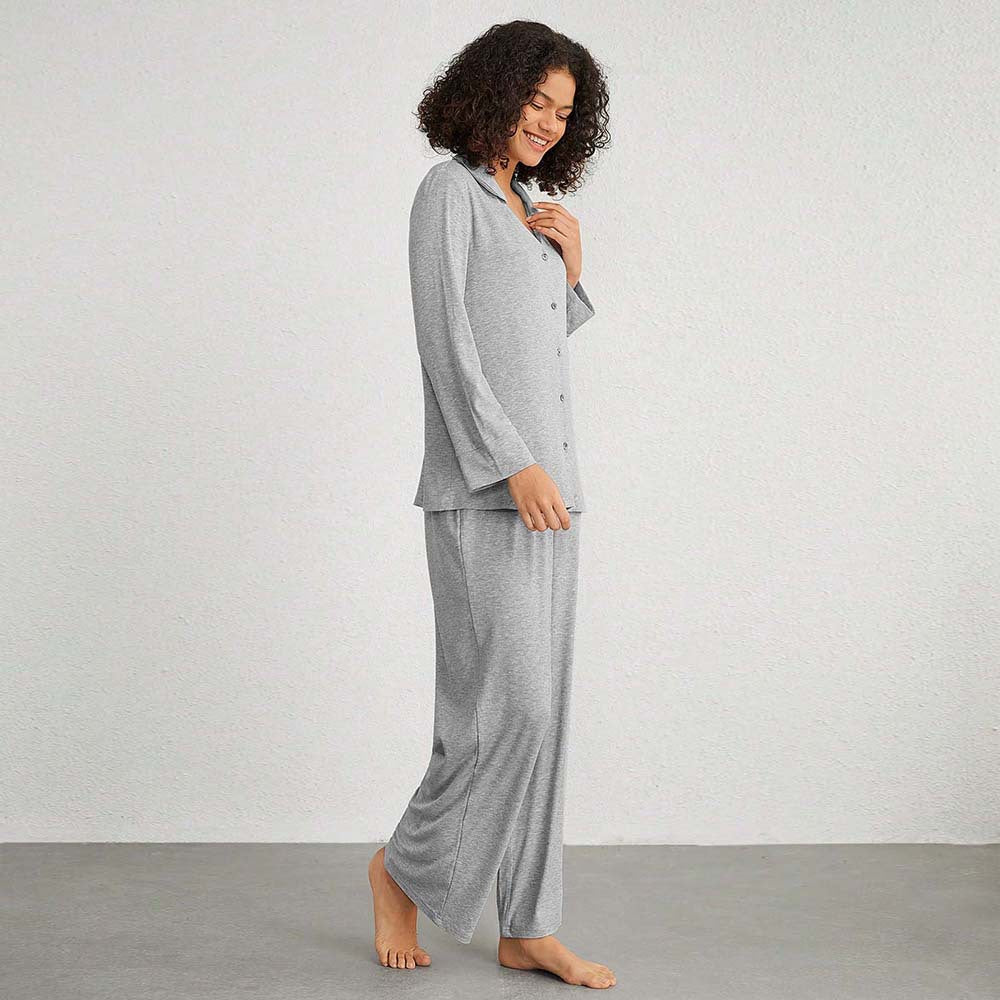 Kvinnors Tvådelad Set Långa Byxor Viskosfiber-3