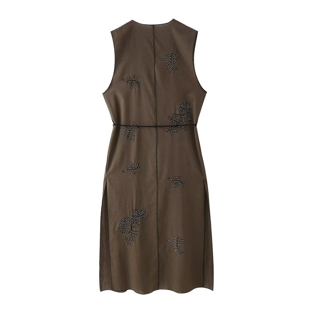 Dam Långa Byxor med Paljetter och Snörning Polyester-3