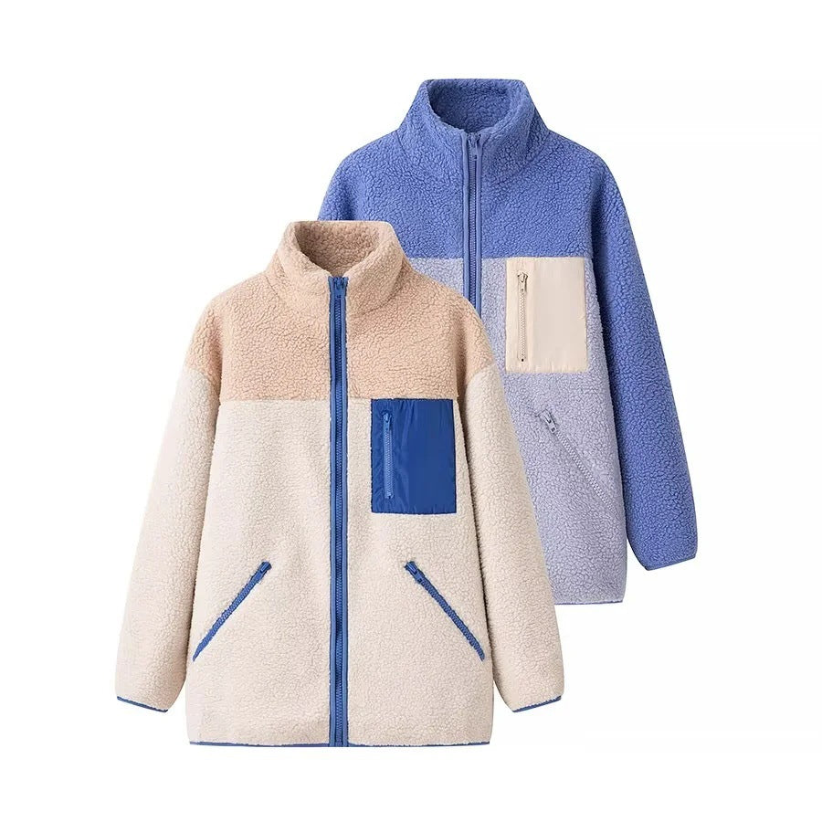 Dam Fleecejacka Avslappnad Design Lätt Fleece med Sidofickor-2