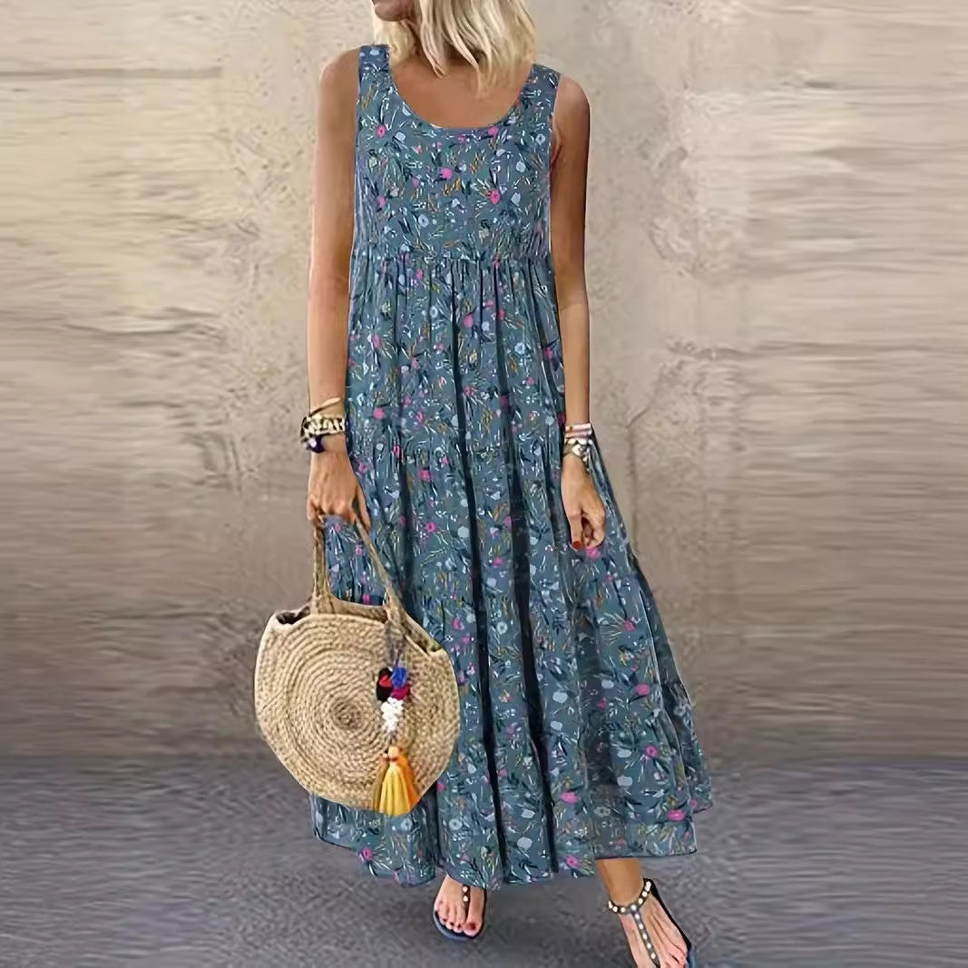 Variant image for Dam Klänning Asymmetrisk Midi 3D-Blommönster Polyester-5