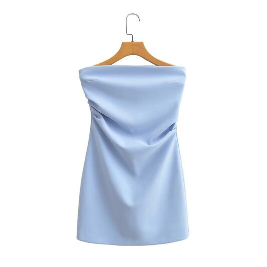 Kvinna A-Line Klänning Kort Polyester Enfärgad-1