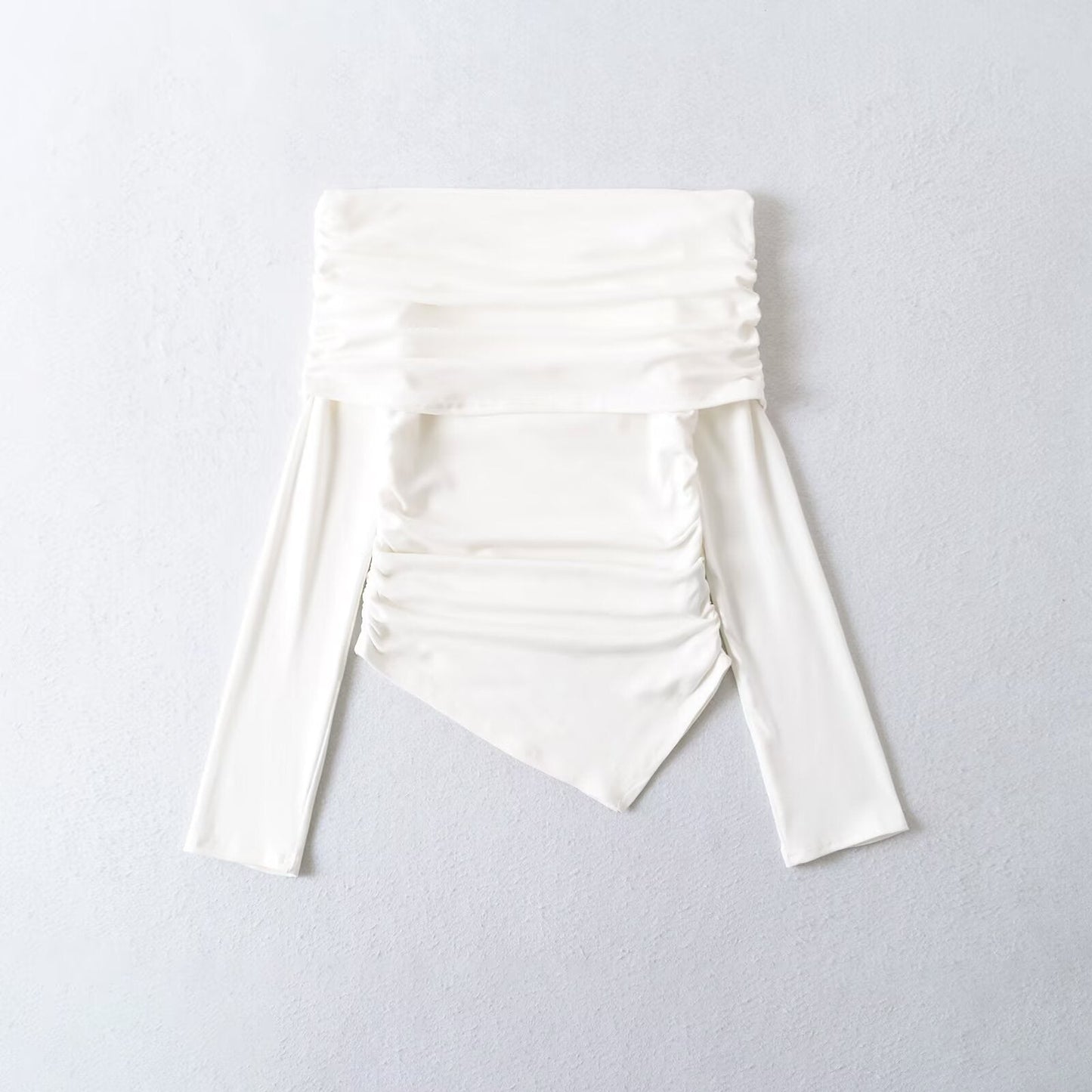 Kvinnors Topp Wrap Design Mjukt Tyg med Dekorativa Ruffle Element 6