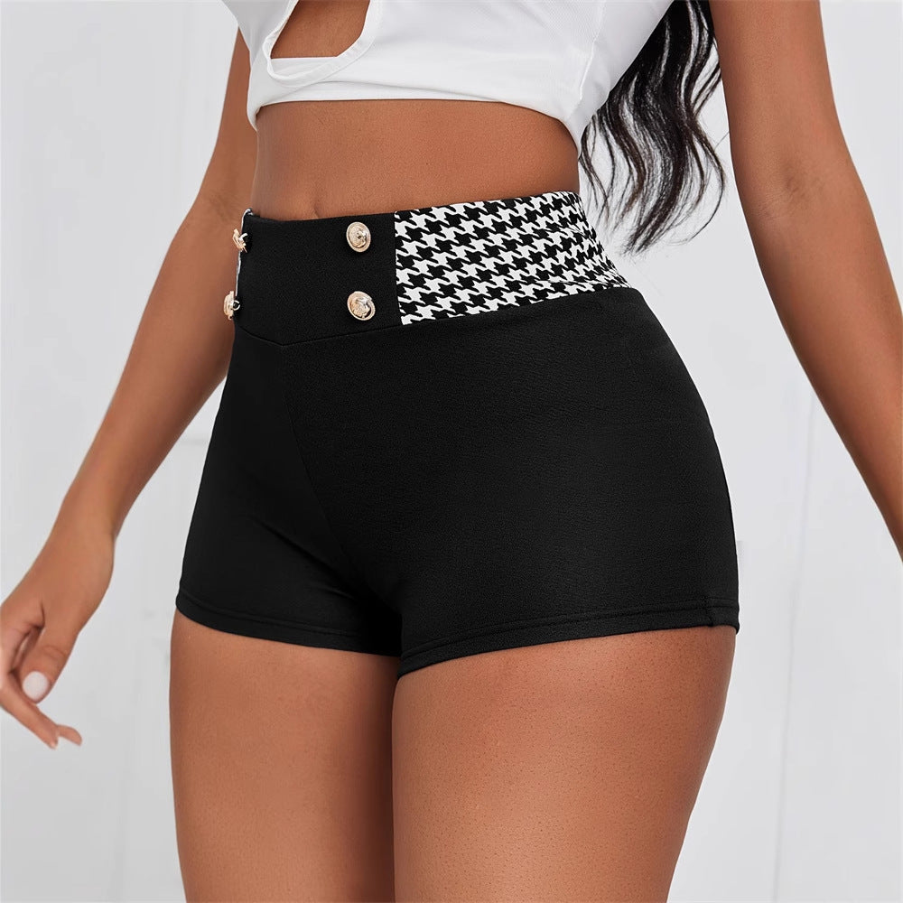 Kvinnor Hög Midja Shorts Elegant Design Elastiskt Tyg 3