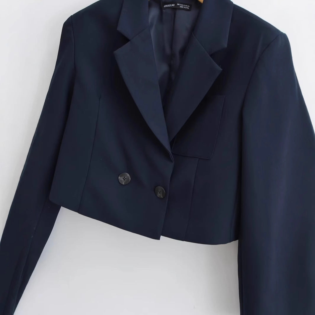 Dam Blazer Beskuren Chic Andningsbart Material 3