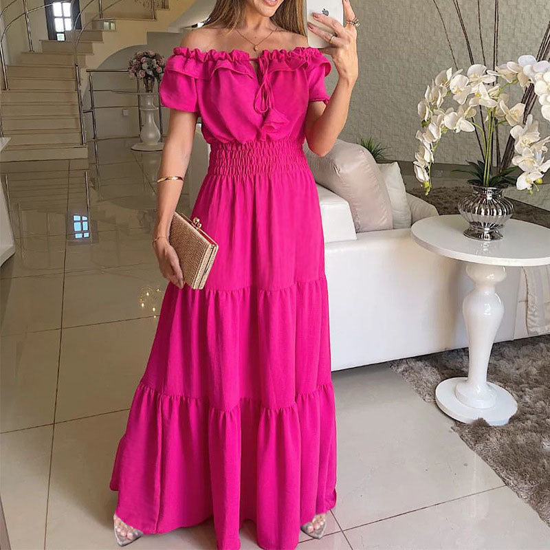 Variant image for Damklänning Off-Shoulder Rynkad Midja Lång Polyester-1