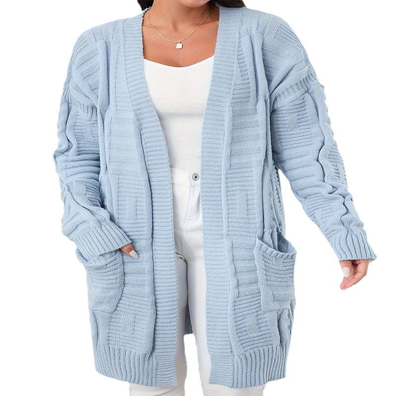 Dam Cardigan Slim Fit V-neck Mid-Length Mjuk Tyg-6