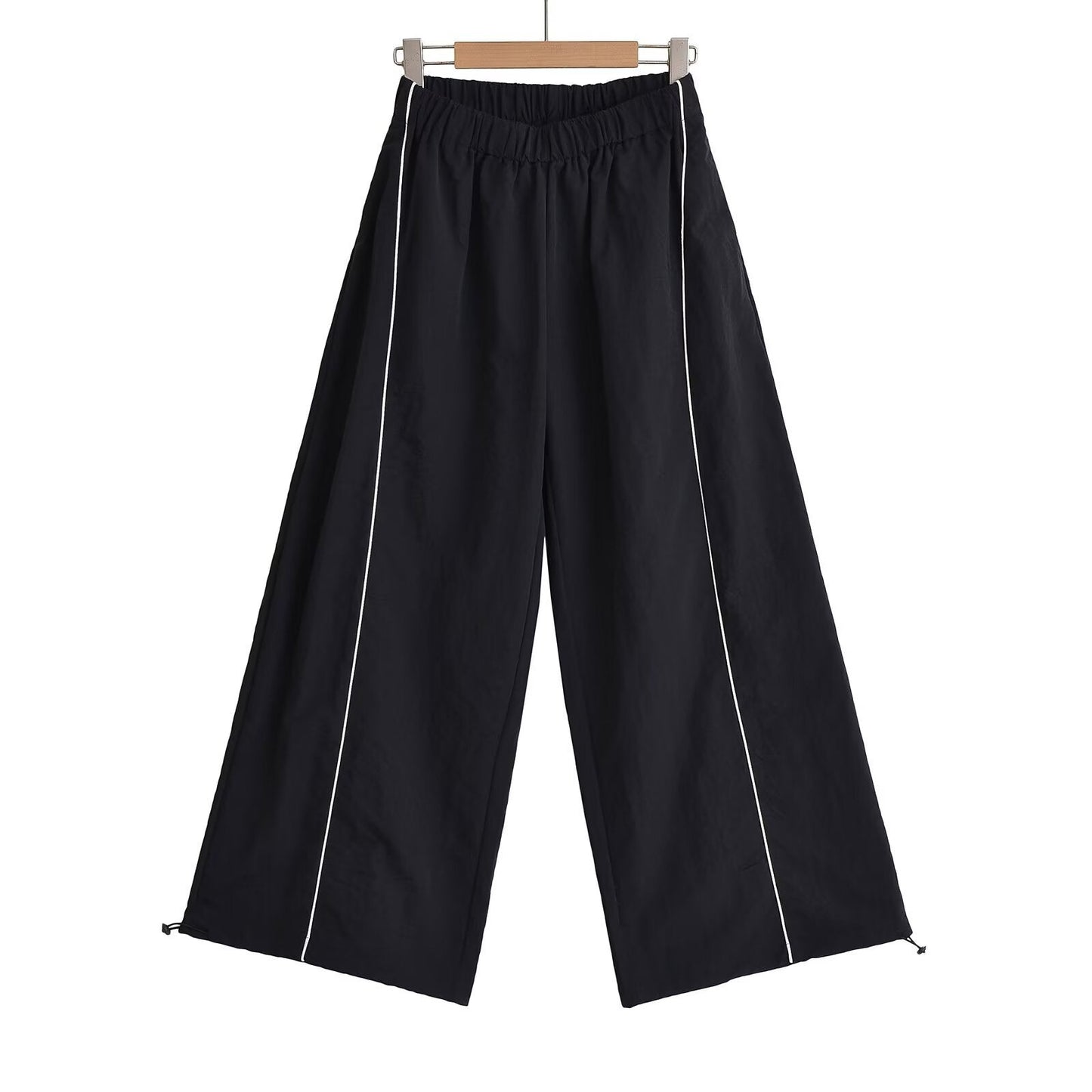 Dam Fritidsbyxor Bred Ben Elastiskt Midjeband Andningsbart Material 3