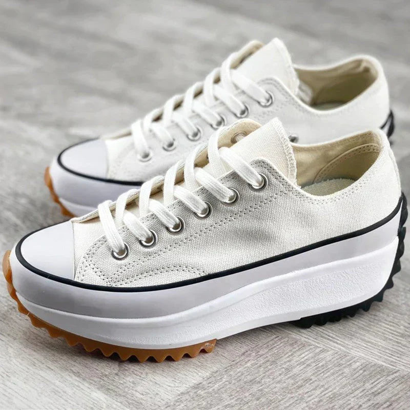 Kvinnors Sneakers Slip-On Plattform Tyg-6