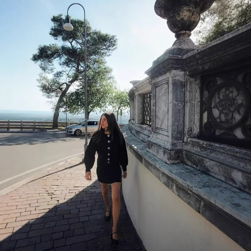 Kvinnors Cardigan Med Dekorativa Knappar Mjuk Bomullsblandning-4