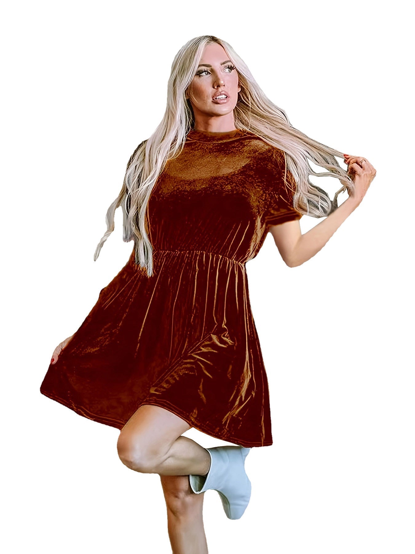 Variant image for Dam A-Linjeformad Midi Kjol Polyester Casual Stil-31