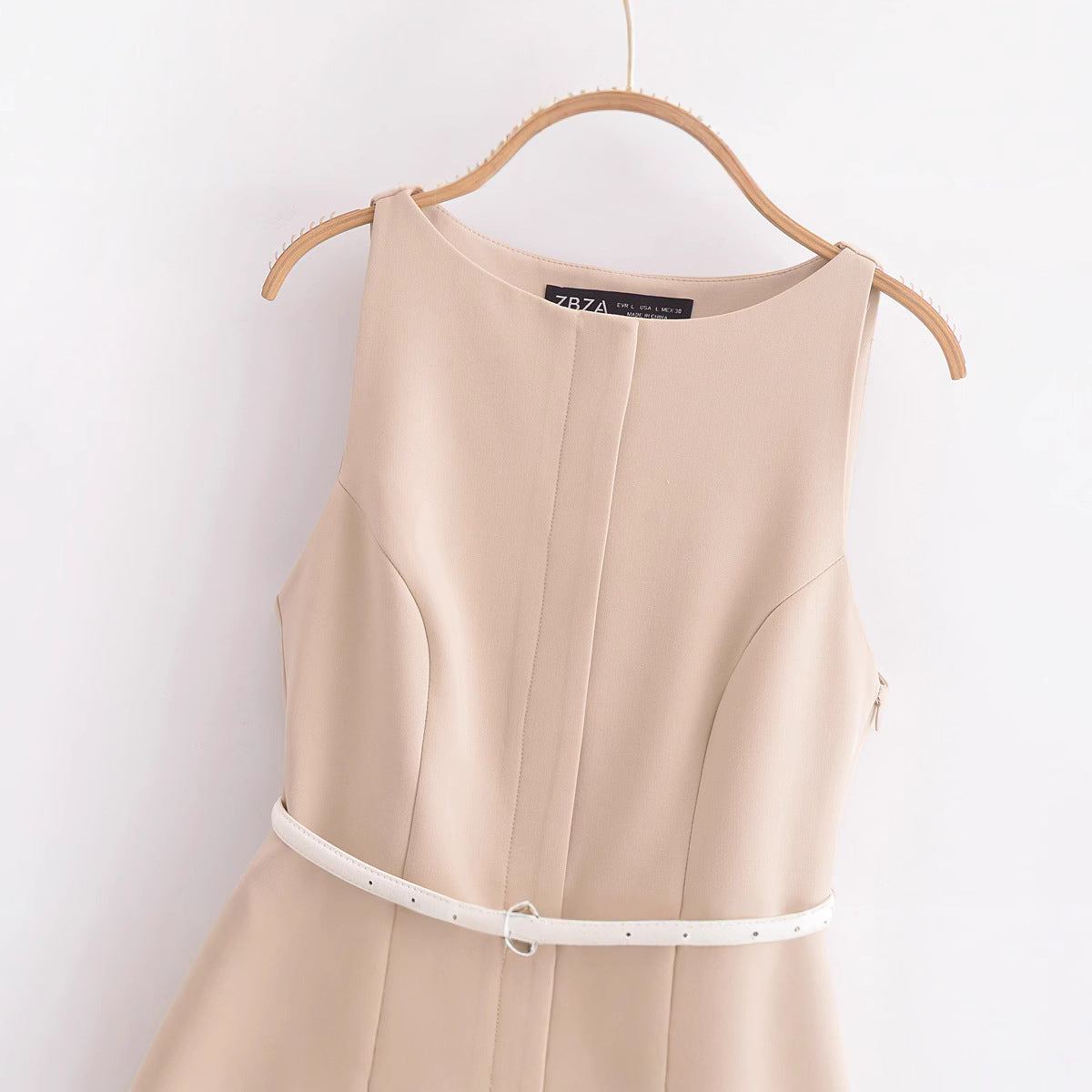 Dam Klänning Kort Bältesdesign Polyester Elegant Sommaroutfit-2