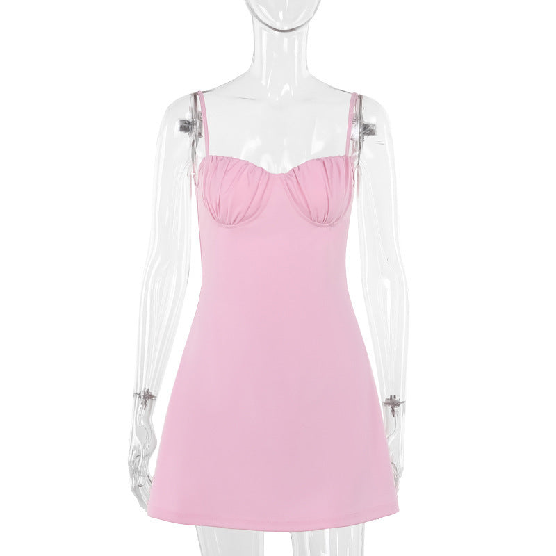 Dam Klänning Bustier Topp Elastiskt Tyg Kort Längd 1