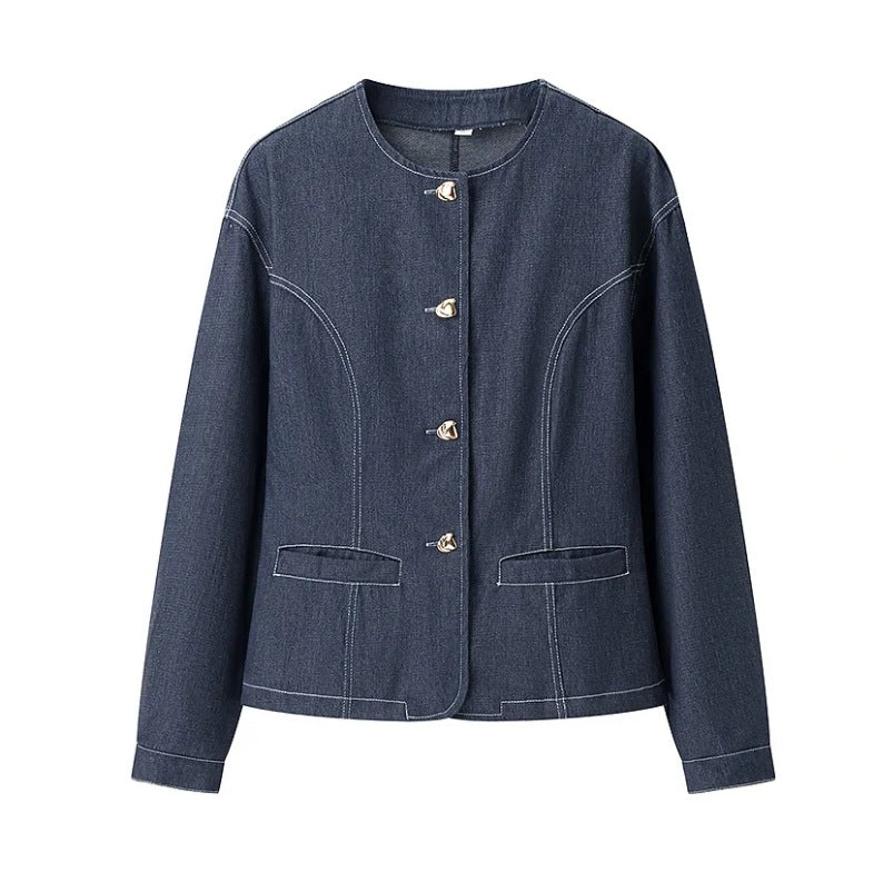 Kvinnors Denimjacka i Högkvalitativ Denim med Modern Design och Skräddarsydd Silhuett – Mångsidig och Elegant 7