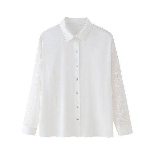 Lång Kofta Dam Broderad Mjuk Polyester-1