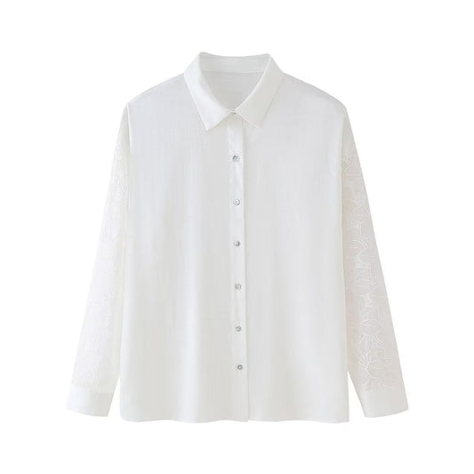 LÄng Kofta Dam Broderad Mjuk Polyester-1