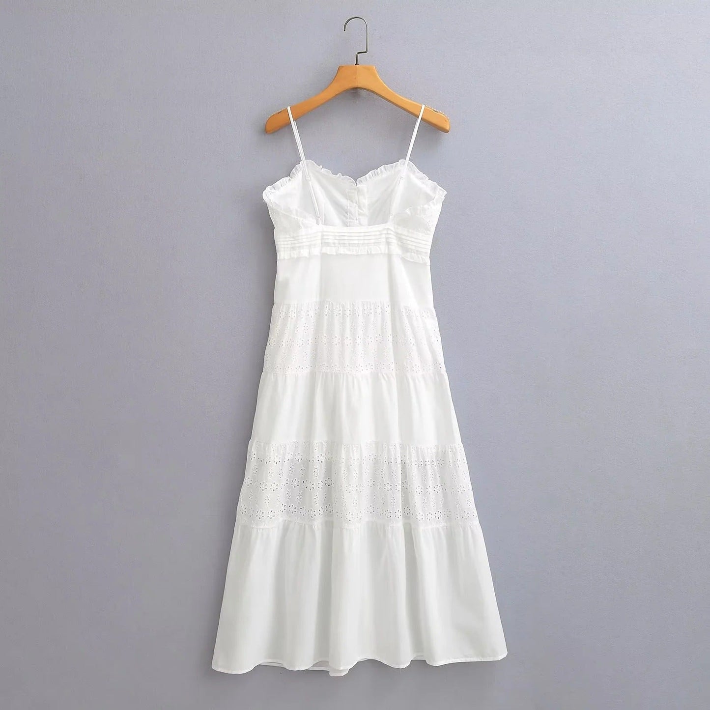 Dam Sommarklänning Med Ruffle Detaljer i Mjuk Bomull 3
