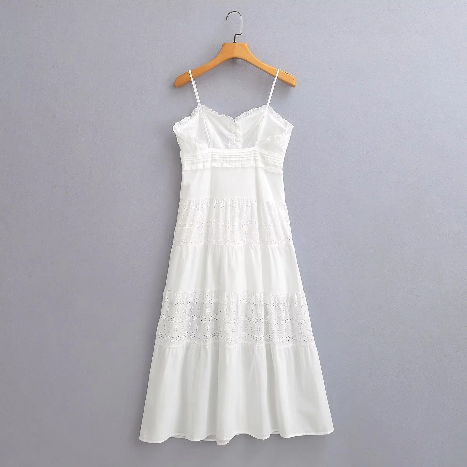 Dam Sommarklänning Med Ruffle Detaljer i Mjuk Bomull 3
