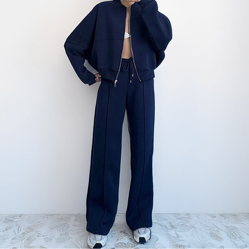 Dam Hoodie Set Löst Snörning Polyester-2