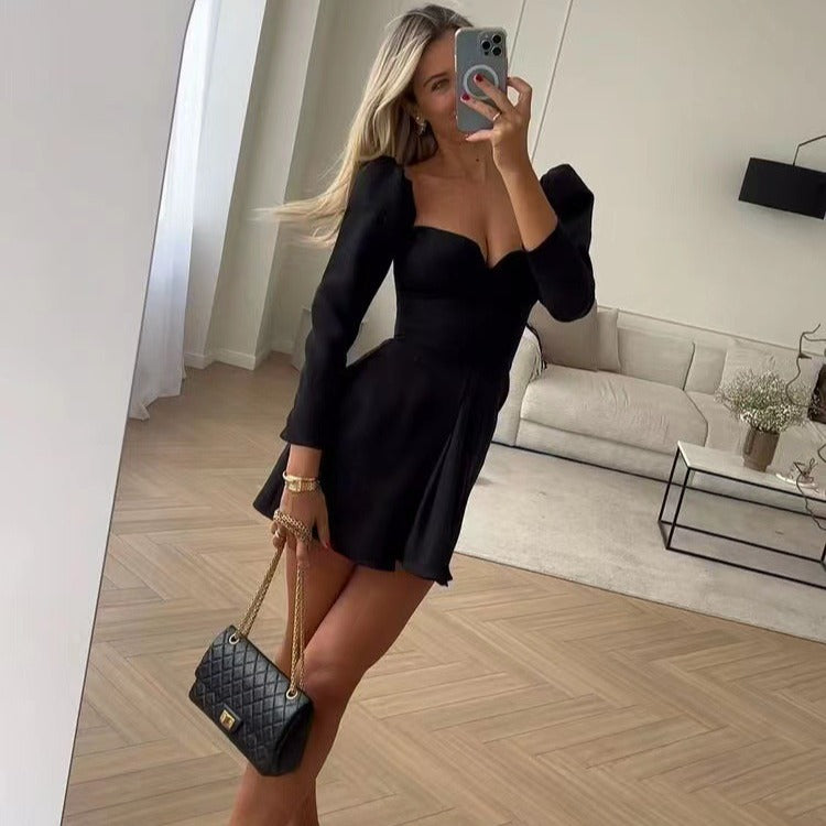 Kvinna Midi Klänning Veckad Spaghetti Band Polyester-2