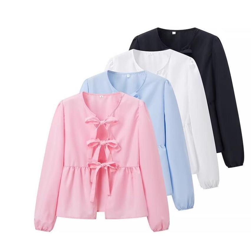 Kvinnors Blus Dekorativa Detaljer Ruffle Andningsbart Tyg 6