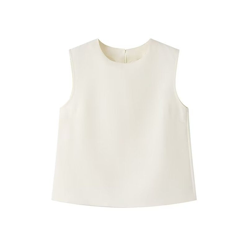 Dam Vest Set Ärmlös Polyester Tidlös Design Minikjol-4