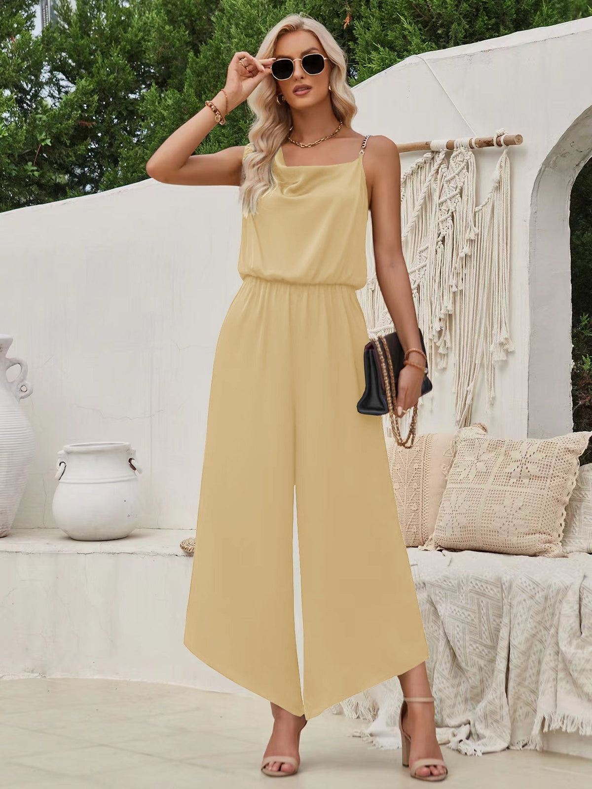 Variantbild für leichte Damenhose mit weitem Bein und mittelhoher Taille aus Polyester-16