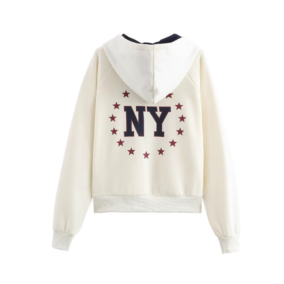 Kvinnors Zip-Hoodie Sportig Design Mjuk Polyester 4