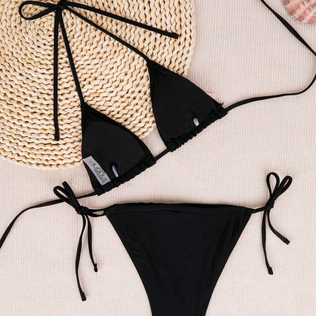 Baddräkt Dam Triangelbikini med Ruffles Snabbtorkande Tyg 4