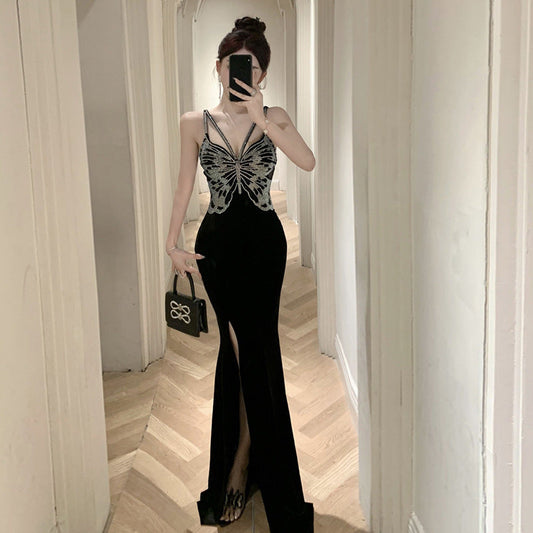 Kvinnor Aftonklänning Lång Fishtail Polyester med Slits-1