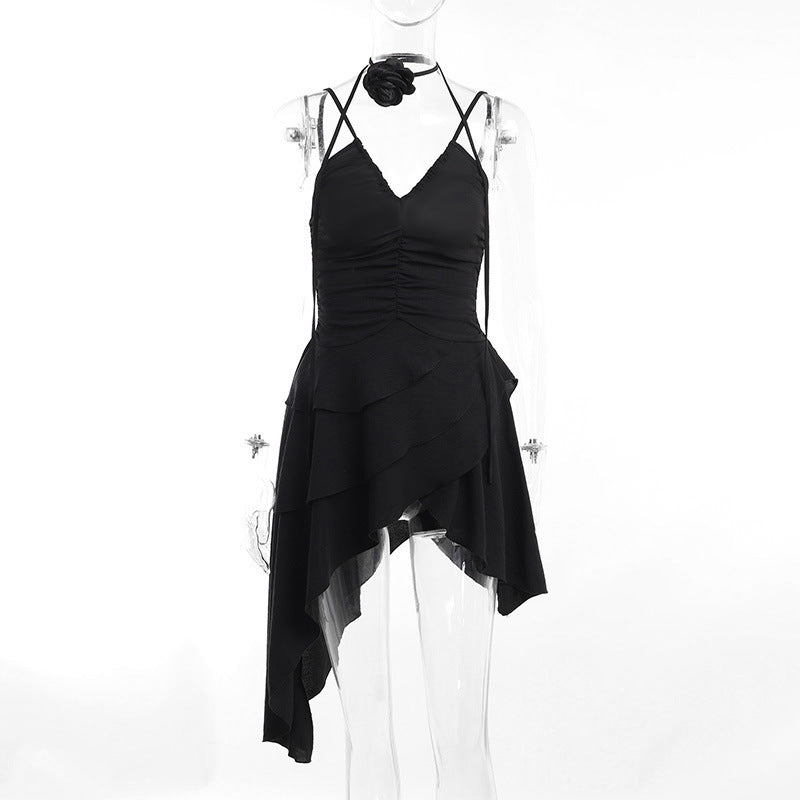 Dam Sommarklänning Asymmetrisk Rüsch Detaljer Lätt Material 7