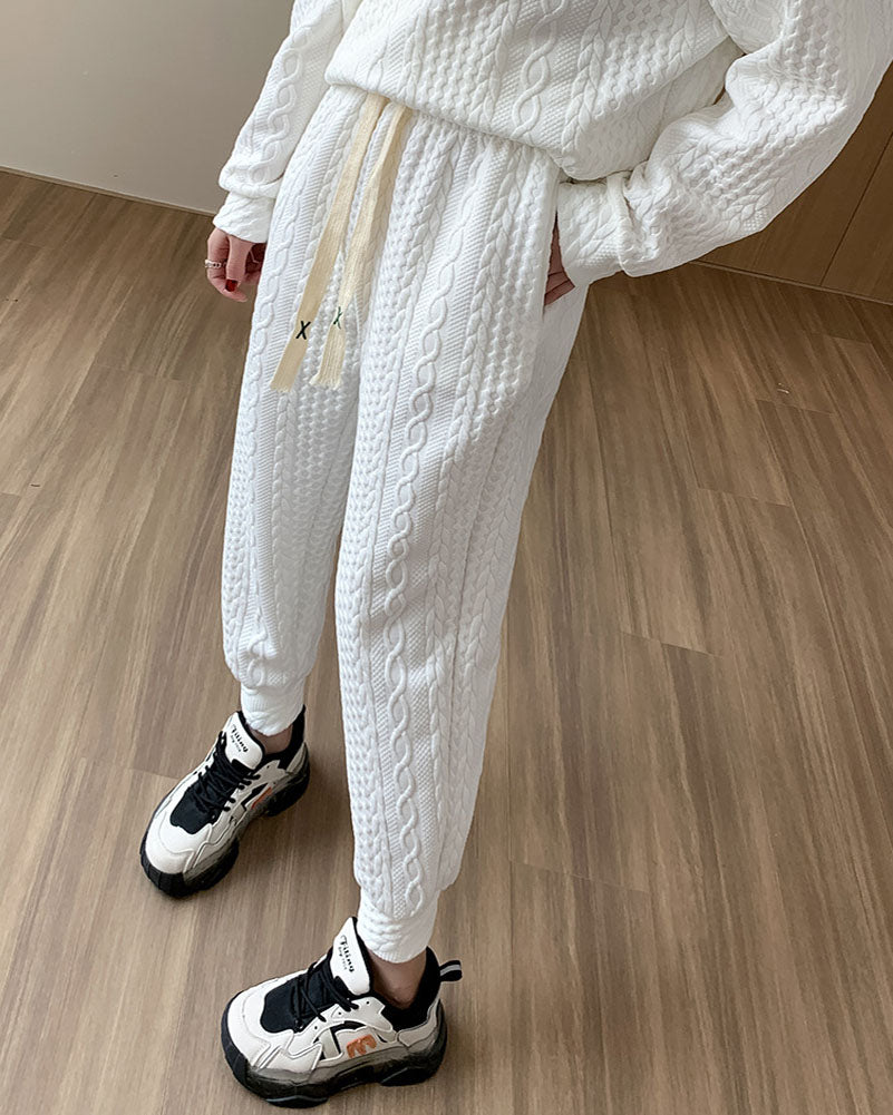 Mjukis Set för Damer – Långärmad Tröja och Dubbla Fickbyxor i Mjuk Tygblandning, Perfekt för Avslappnade Dagar 3