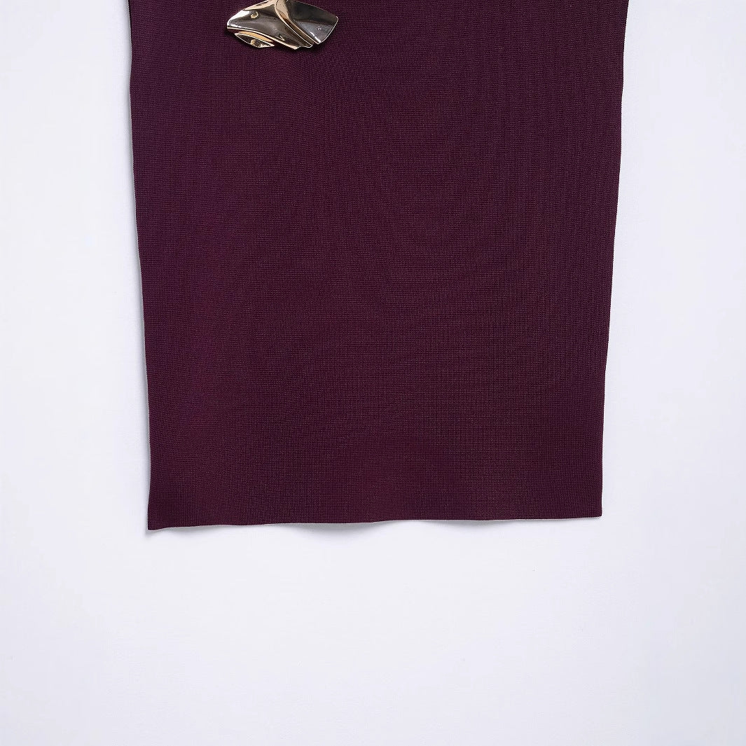 Dam Topp Draperad Andningsbart Material Elegant Silhuett-4