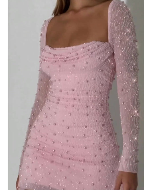 Dam Klänning Slim-Fit A-Line Off-Shoulder Vävt Tyg-1