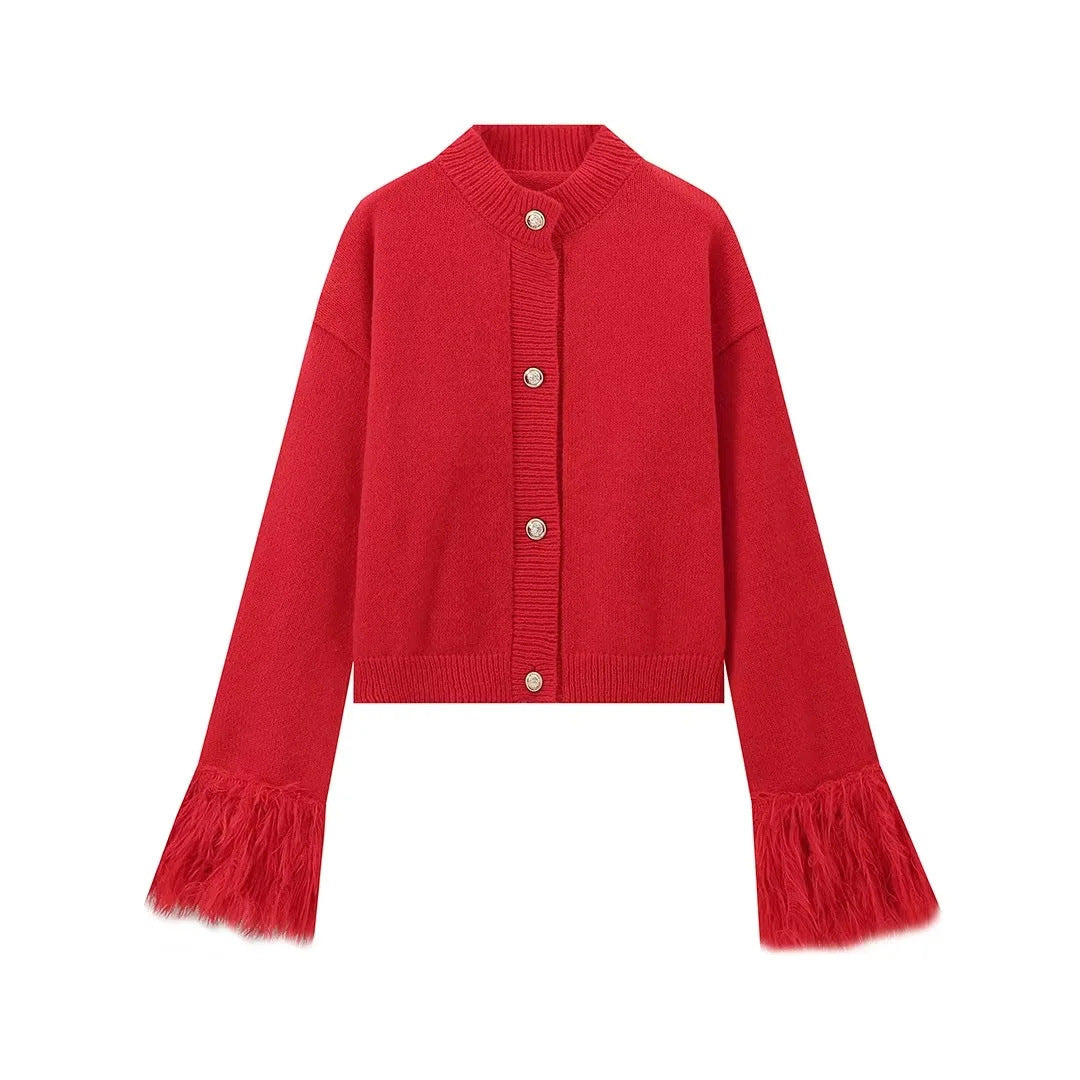 Damkofta med Fransade Ärmar i Mjuk Material – Elegant och Bekväm för Vardags- och Festlook 6