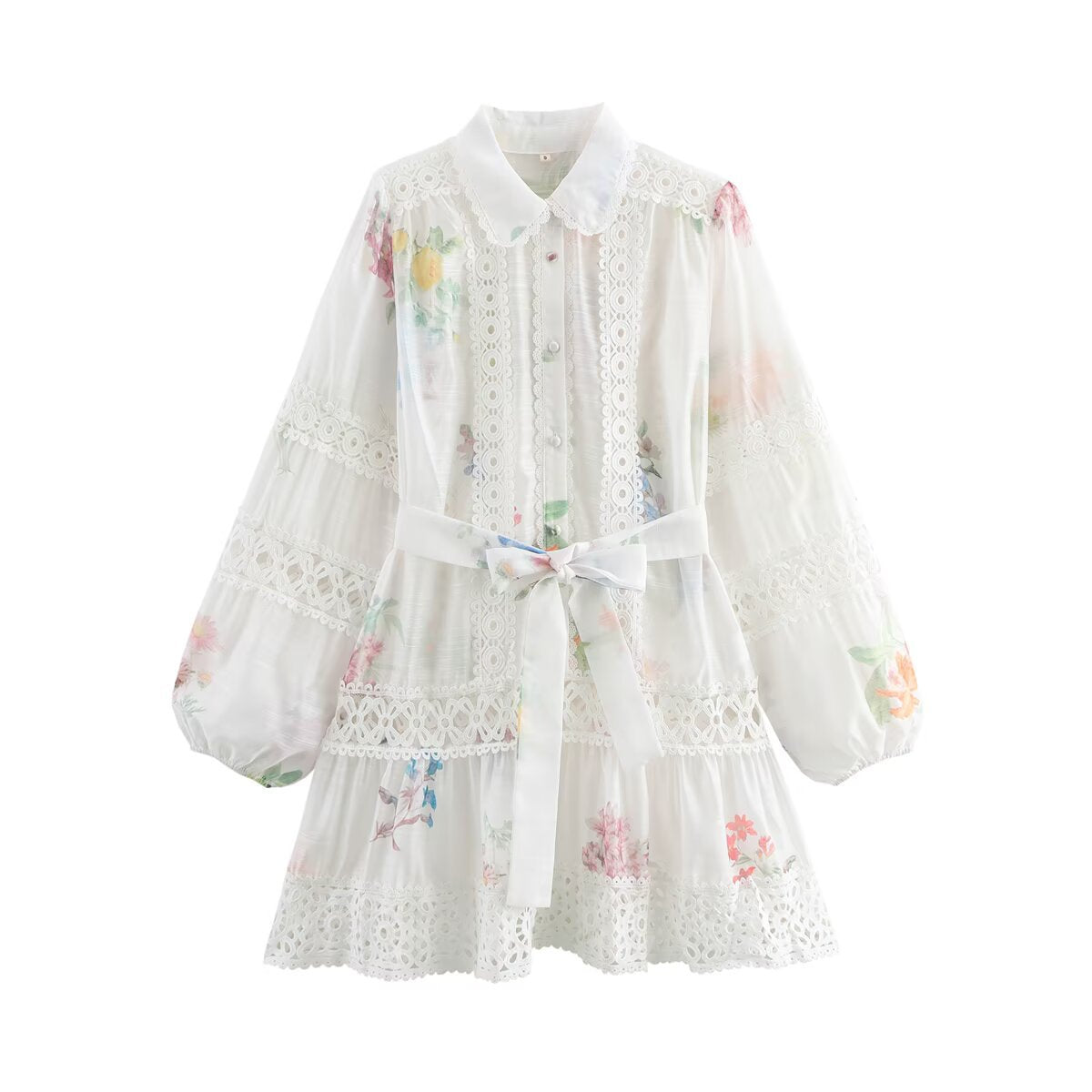Fina Damklänningar A-linjeformad med Peter-Pan Krage Polyester-1