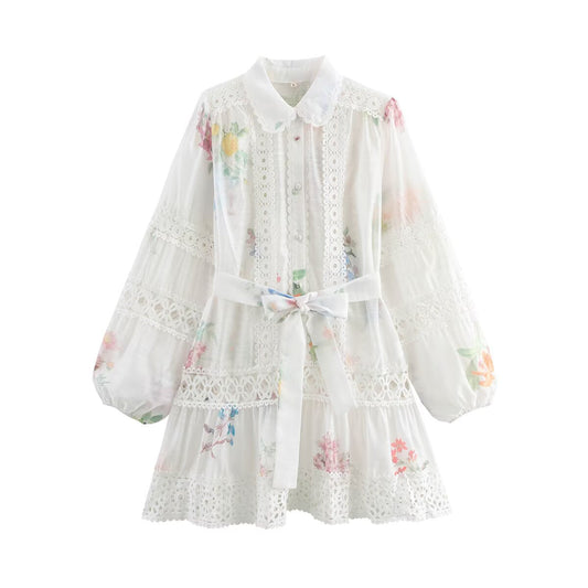 Fina Damklänningar A-linjeformad med Peter-Pan Krage Polyester-1