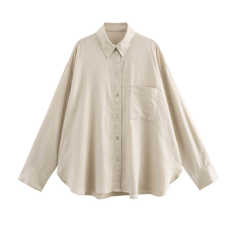 Unisex Långärmad Skjorta Avslappnad Krage Polyester-3
