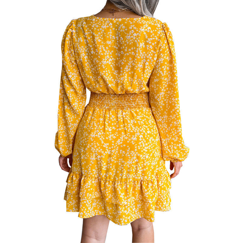 Dam Klänning Blommig Midi A-linjeformad Chiffong-5