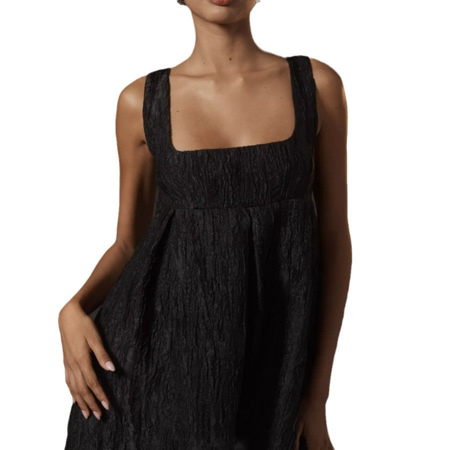 Kvinna A-Line Klänning Fyrkantig Urringning Spandex-5