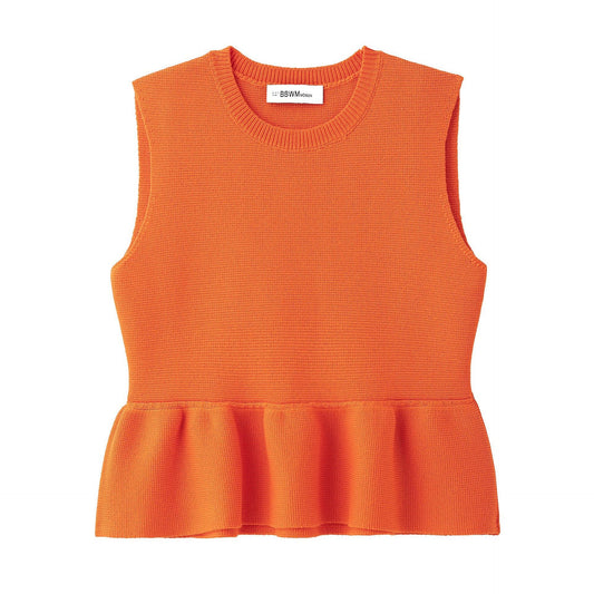 Ärmloser Damen Festtop aus Strukturmaterial mit Ruffle-Hem – Bequem und Vielseitig für Verschiedene Anlässe 1