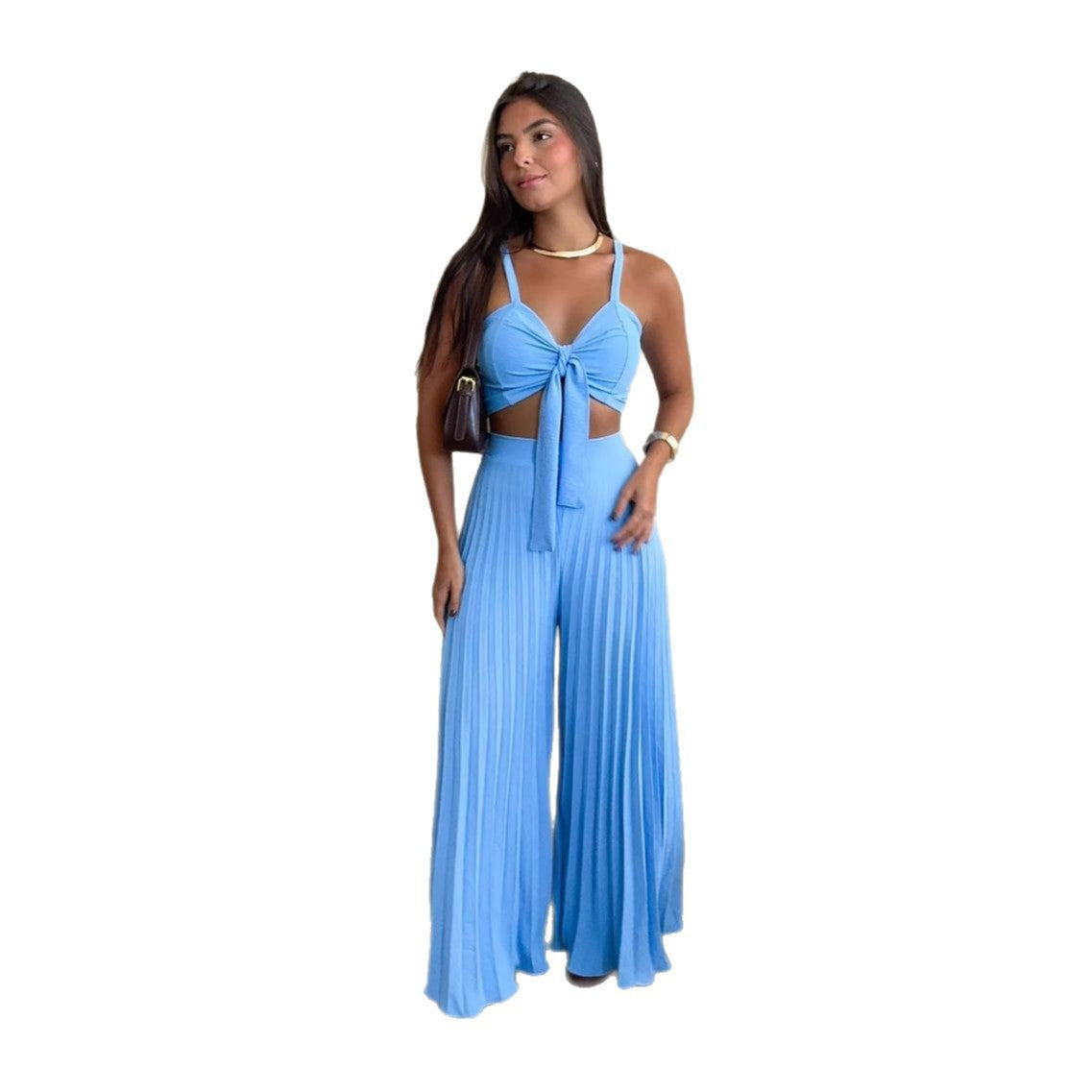 Dam Byxor Set Löst Vikande Polyester Spandex-6