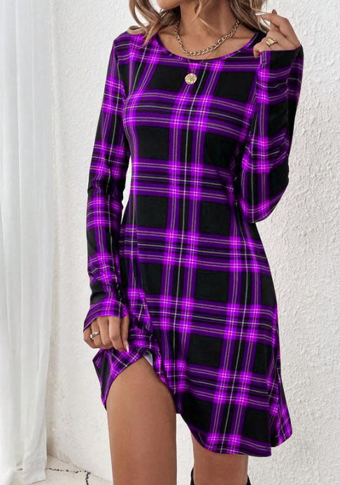 Variant image for Kvinnors Bodycon Klänning Cirkulär Halsringning Silke Mini-11