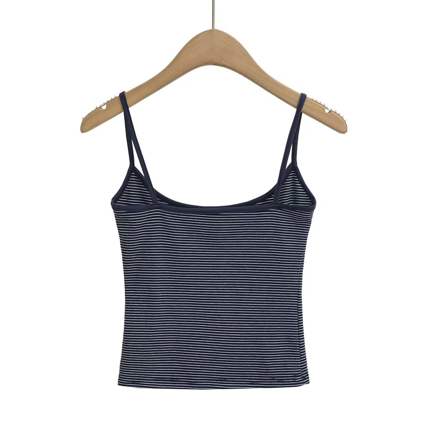 Damens Topp Spaghettiband Ränder Andningsbart Tyg 2