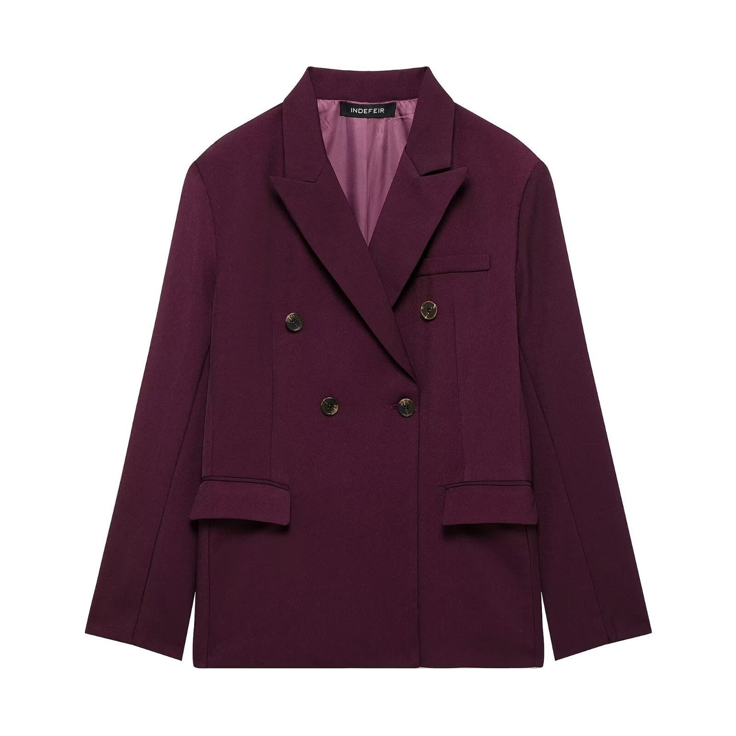 Röd Blazer Set för Dam med Långa Byxor – Modern Polyester och Bomull, Elegant Design för Kontor och Kvällsevenemang 1