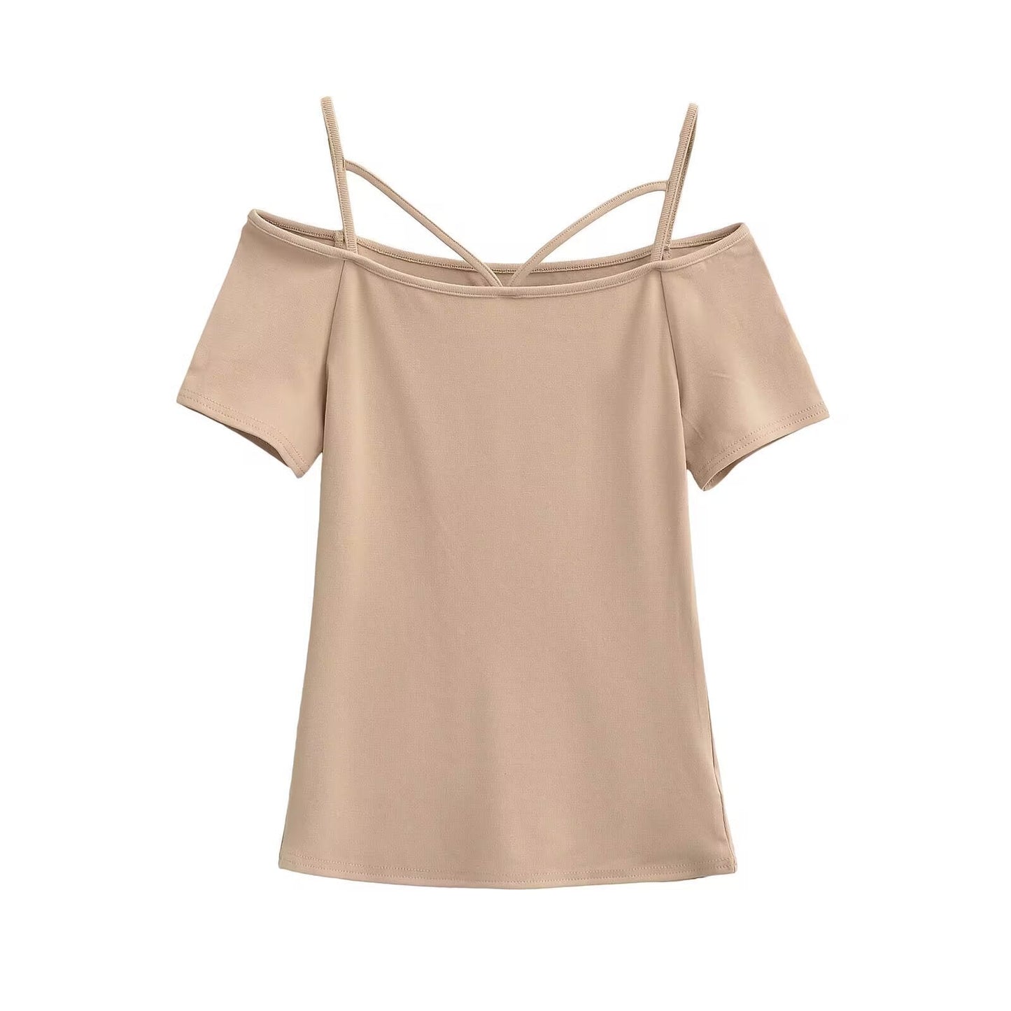 Kvinnors Off-Shoulder Topp i Mjuk och Lätt Tyg – Trendig Design för Sommarfester och Avslappnade Dagar 3