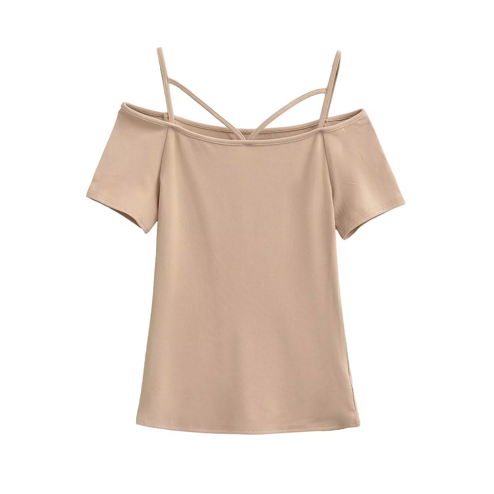 Kvinnors Off-Shoulder Topp i Mjuk och Lätt Tyg – Trendig Design för Sommarfester och Avslappnade Dagar 3