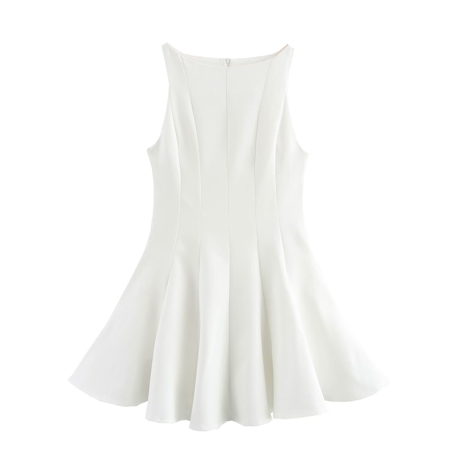 Dam Klänning A-Linjeformad Polyester Rund Hals för Sommarens Festligheter-3